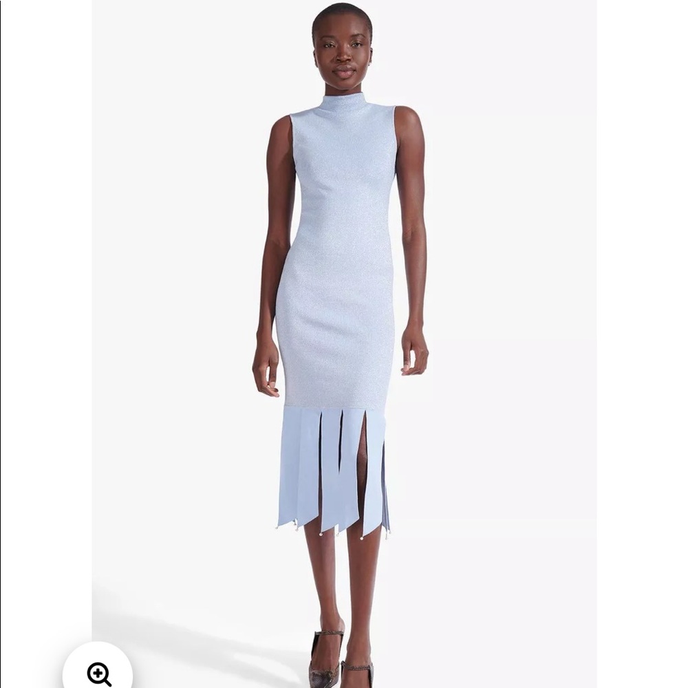 Staud Pat Dress Ice Blue